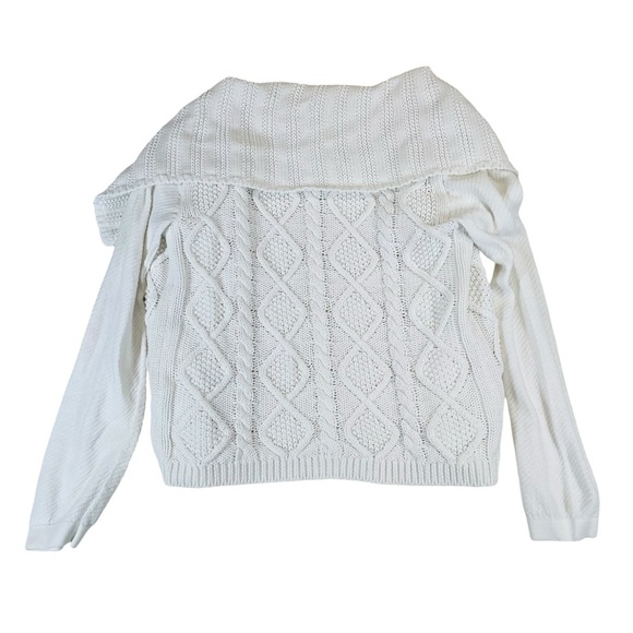 Cabi open front sweater cardigan cable knit white style #193 women’s Small - Picture 3 of 11